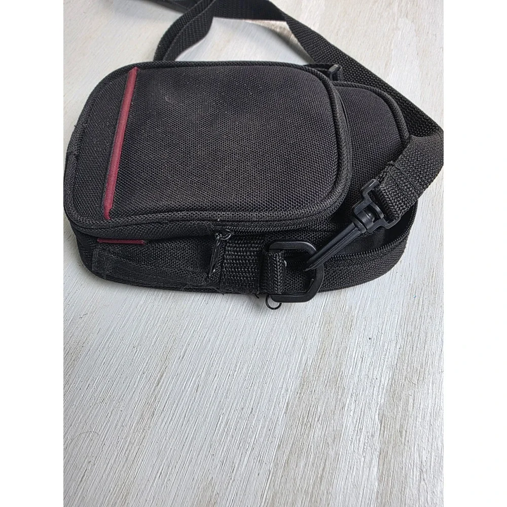 Black Canvas Camera/Crossbody Bag Small Utility Travel Pouch Minimalist Y2K